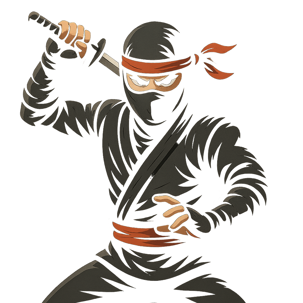 Black ninja character illustration